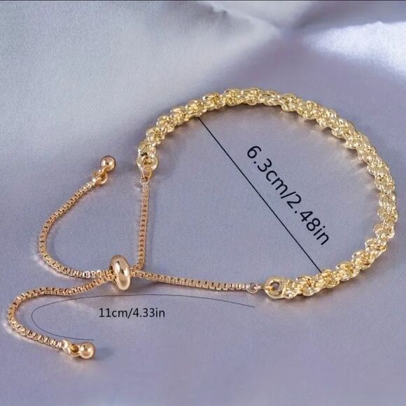 14K Gold Plated Knotted Chain Bracelet - Picture 4 of 7